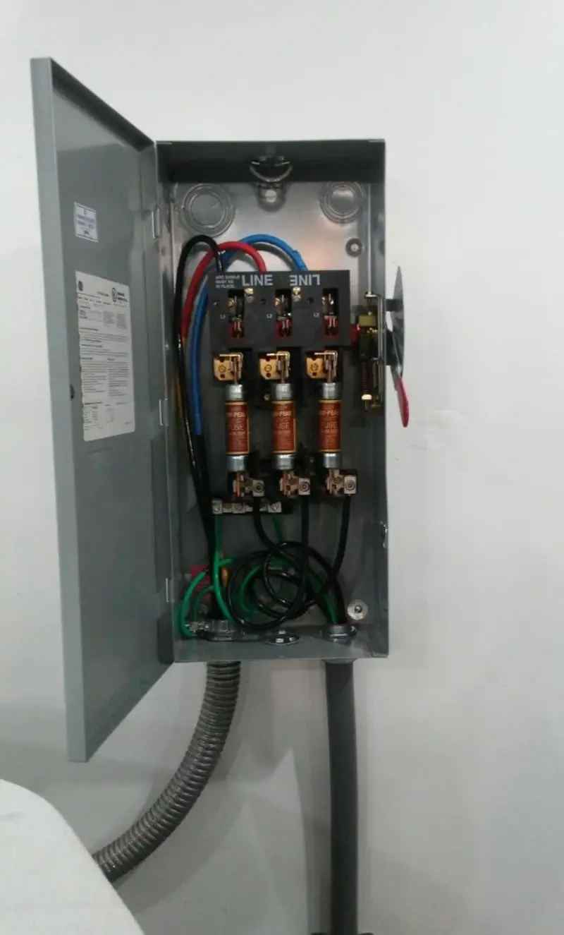 Three-phase disconnect switch installed for Electrical Wiring & Rewiring in Davis